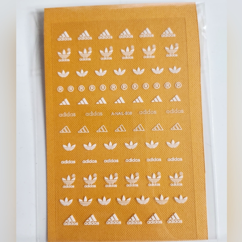 NWT ADIDAS Nail Art Decal Stickers SOLID WHITE N°126 ADIDAS!